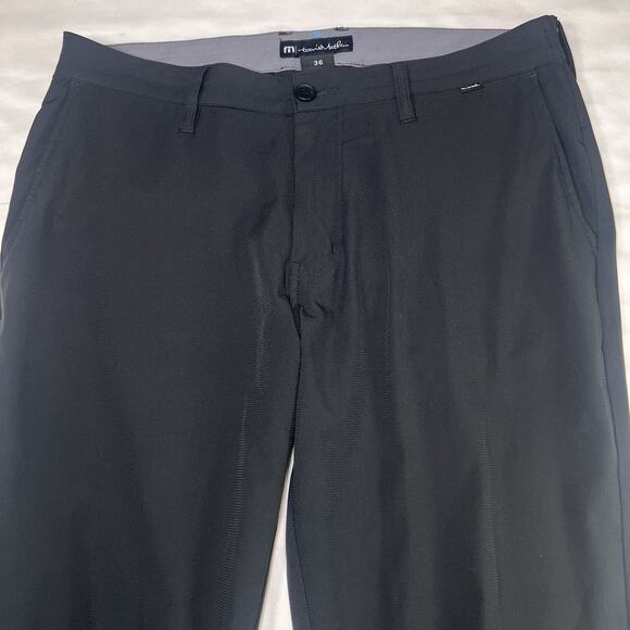 Travis Mathew Right On Time Pants Mens Size 36 Black Performance Chinos Golf Dad - Picture 2 of 14